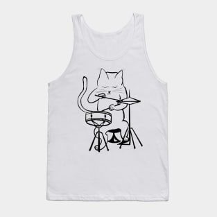 Cat at Tat Tat (Black) Tank Top